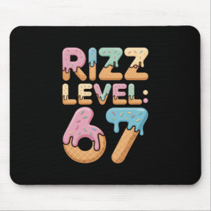 Rizz Level 67 Meme-Shirt Ice Cream Drip Meme Six S Mousepad