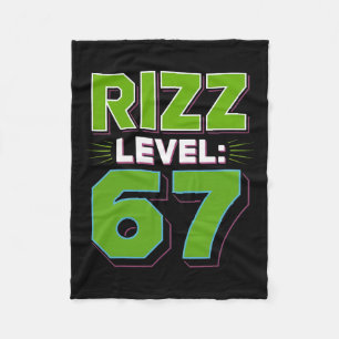 Rizz Level 67 Meme-Shirt Jugendtrend Six Seven 6 7 Fleecedecke