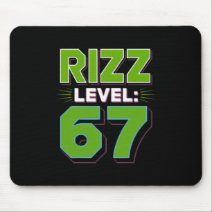 Rizz Level 67 Meme-Shirt Jugendtrend Six Seven 6 7 Mousepad