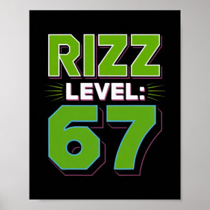 Rizz Level 67 Meme-Shirt Jugendtrend Six Seven 6 7 Poster