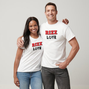Rizz Love Fun Rot und Schwarz T-Shirt