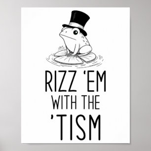 Rizz mir mit der Taufe! Autismus ist Rizzin Funny Poster