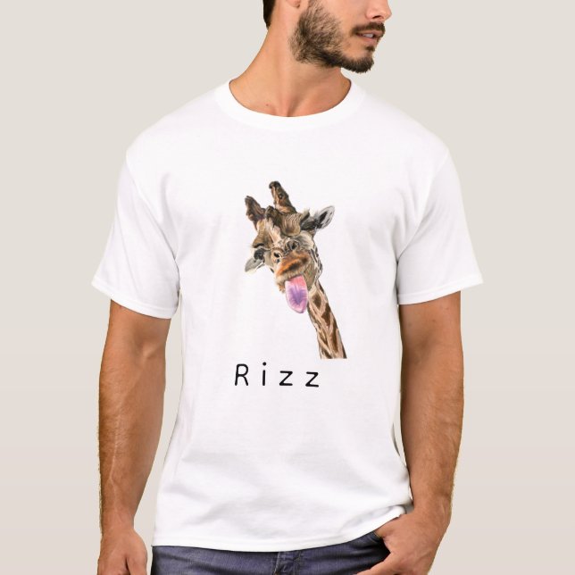Rizz T-Shirt mit lustiger Giraffe (Vorderseite)