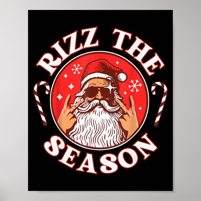 Rizz The Season Funny Christmas Pajamas Rizzler Sa Poster (Vorne)