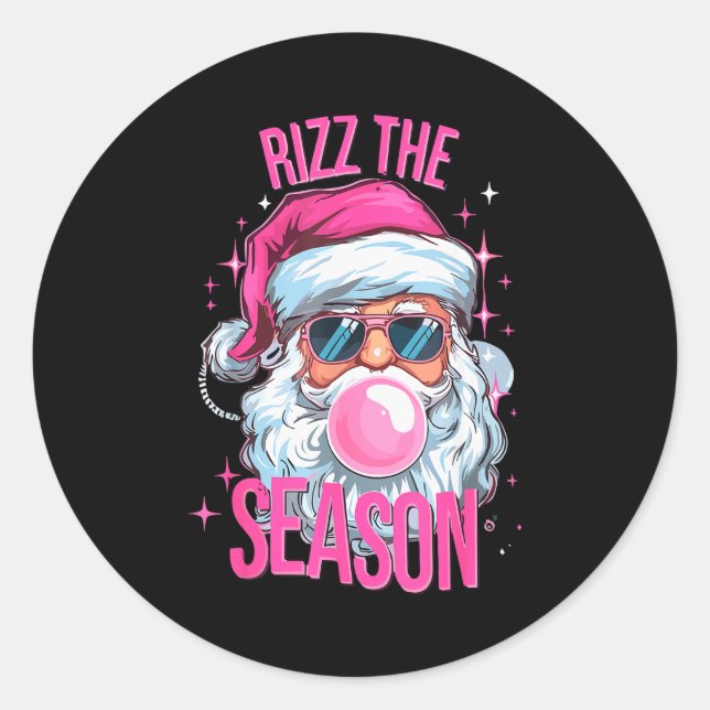 Rizz The Season Funny Christmas Pajamas Rizzler Sa Runder Aufkleber (Vorderseite)