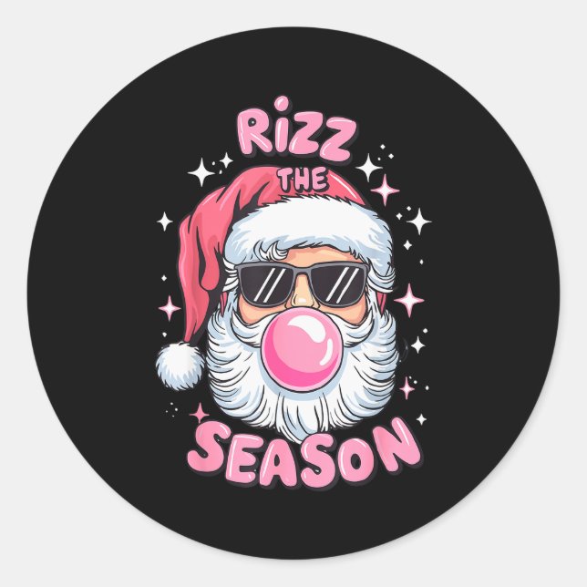 Rizz The Season Funny Christmas Pajamas Rizzler Sa Runder Aufkleber (Vorderseite)