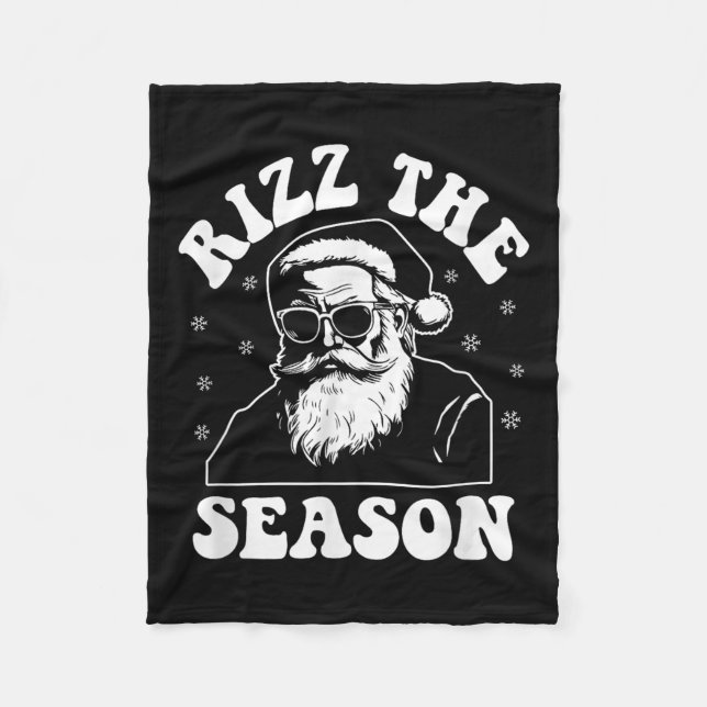 Rizz The Season Funny Christmas Rizzmas Santa Clau Fleecedecke (Vorderseite)