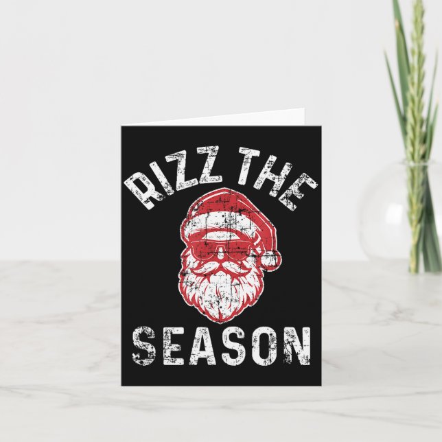 Rizz The Season Funny Christmas Rizzmas Santa Clau Karte (Vorderseite)