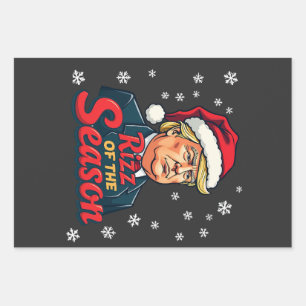 Rizz The Season Funny Trump Weihnachten Weihnachte Geschenkpapier Set