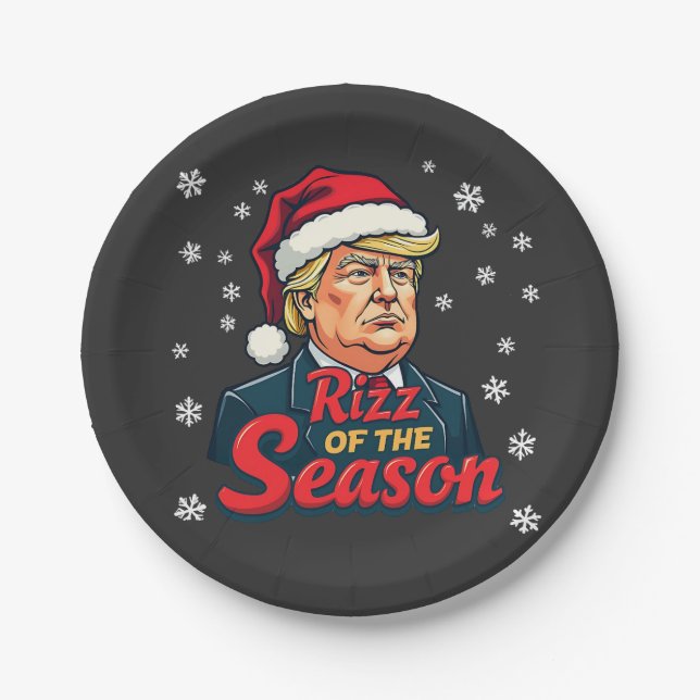 Rizz The Season Funny Trump Weihnachten Weihnachte Pappteller (Vorderseite)