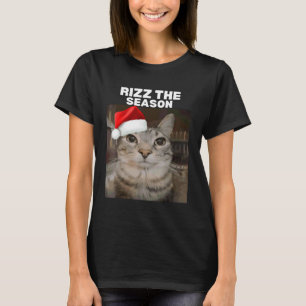 Rizz The Season Lustige Weihnachts-Pyjamas Katze M T-Shirt