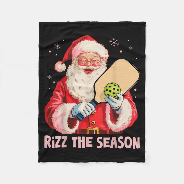 Rizz The Season Santa Ckleball Christmas Funny Riz Fleecedecke (Vorderseite)