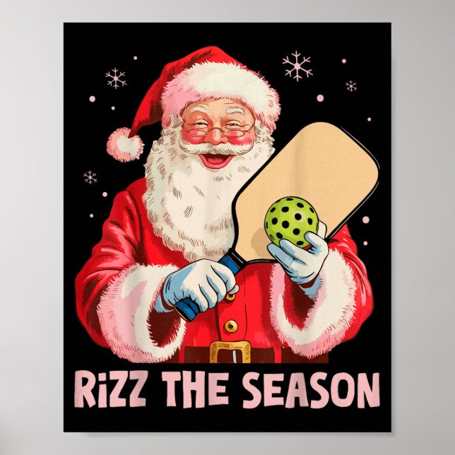 Rizz The Season Santa Ckleball Christmas Funny Riz Poster (Vorne)