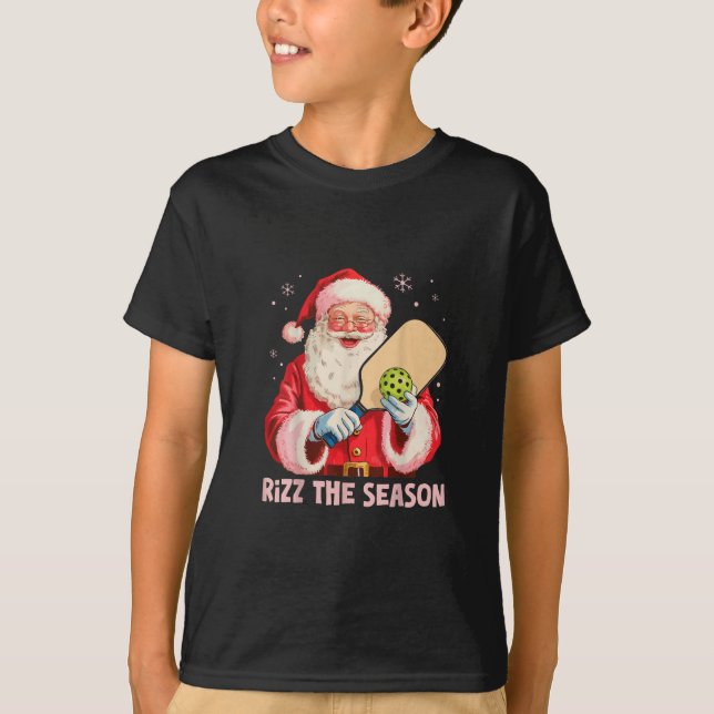 Rizz The Season Santa Ckleball Christmas Funny Riz T-Shirt (Vorderseite)