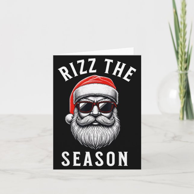 Rizz The Season Silly Christmas Funny Santa Men Te Karte (Vorderseite)