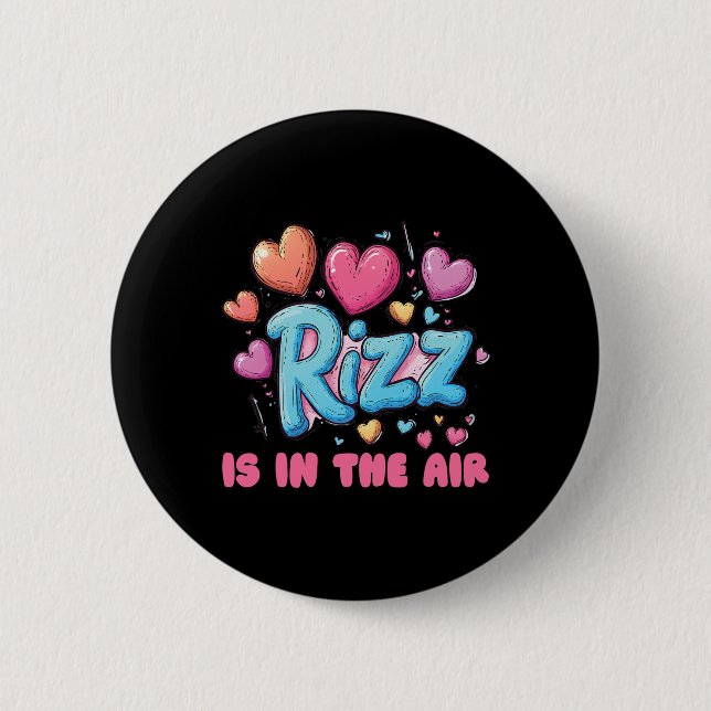 Rizz Valentinstag - Süße Herzen Meme Sprüche  Button (Vorderseite)