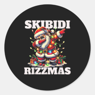 Rizz Weihnachten Santa Lustige Xmas Gen Alpha Skib Runder Aufkleber