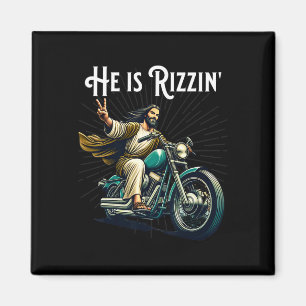Rizzen Lustiger Rizz Er Ist Rizzin Jesus Fährt Mot Magnet