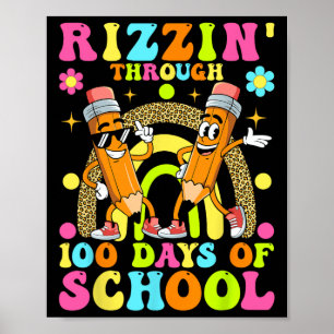 Rizzin' bis 100 Tage Schulkinder 100 Tage Poster