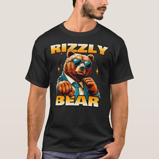 Rizzly Bear Wearing Sunglasses Cool Grizzly Bear T-Shirt (Vorderseite)