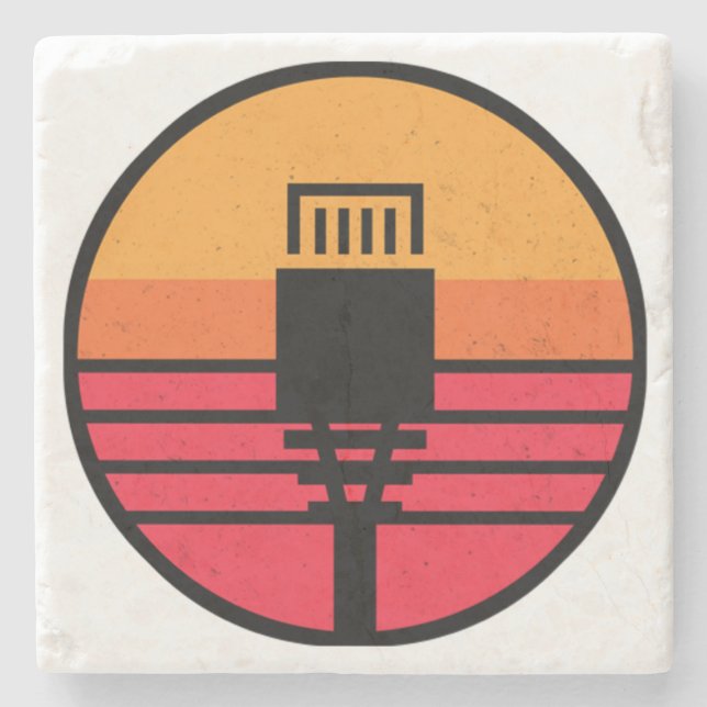 RJ 45-Stecker Steinuntersetzer (Vorderseite)