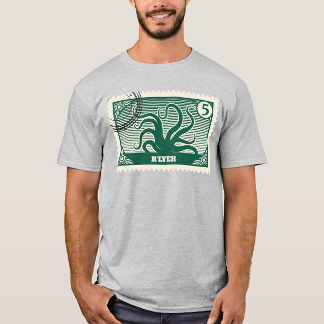 R'lyeh Post Briefmarke T-Shirt (Vorderseite)