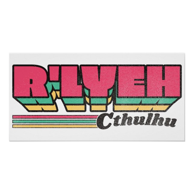 R'lyeh Retro Label Cthulhu Poster (Vorderseite)