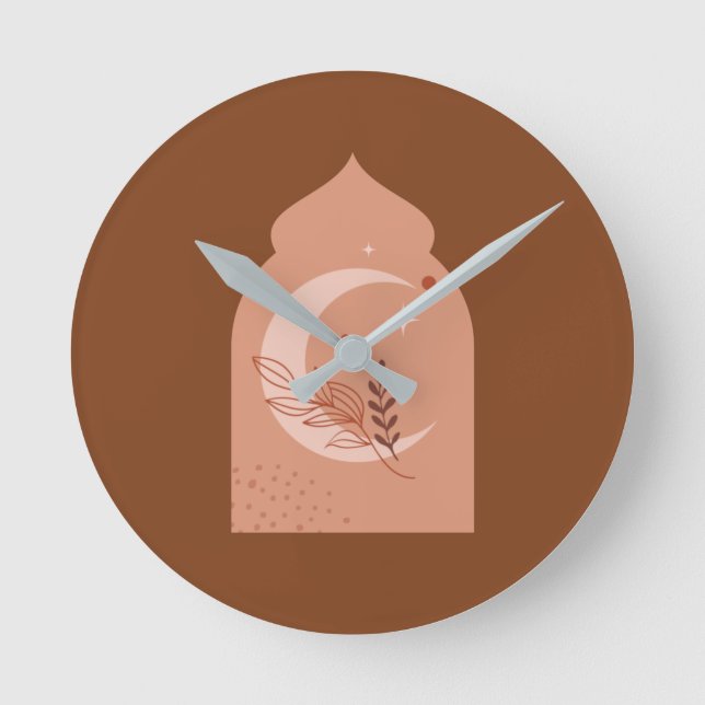  Rmadan Kareem Aesthetic Boho Fleece Blanket Throw Runde Wanduhr (Vorderseite)