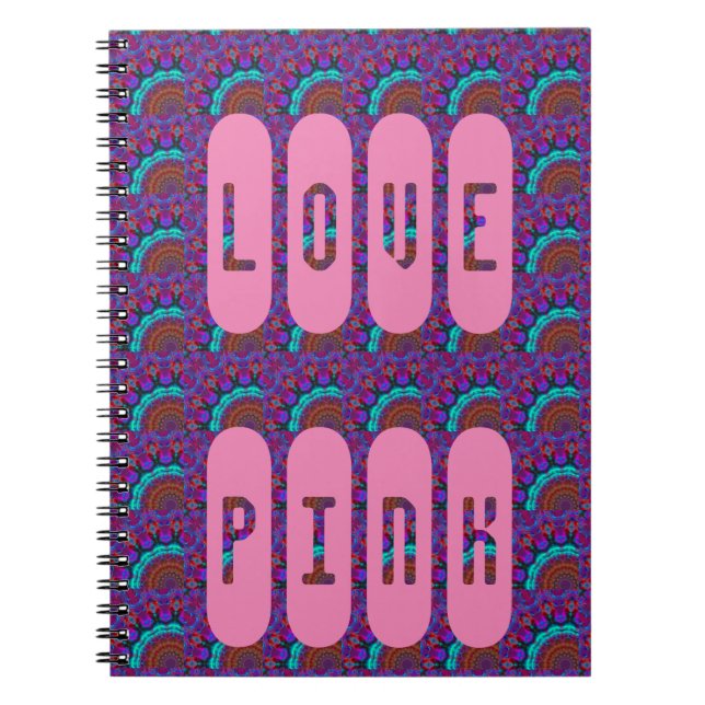 rmdesignflo55 LIEBE PINK MANDALA LIGHT BLAU Notizblock (Vorderseite)