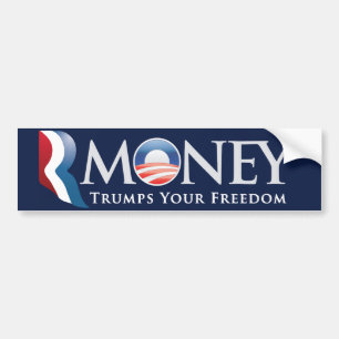 RMoney Romney Obama Autoaufkleber