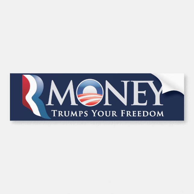 RMoney Romney Obama Autoaufkleber (Vorne)