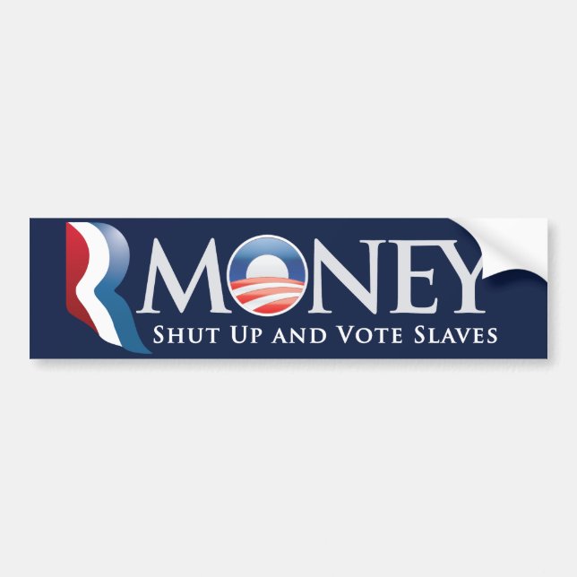 RMoney Romney Obama Autoaufkleber (Vorne)