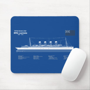 RMS Lusitania - Pläne für Schiffskonzepte ABD Mousepad
