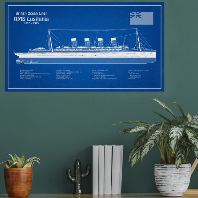 RMS Lusitania - Pläne für Schiffskonzepte ABD Poster (Von Creator hochgeladen)