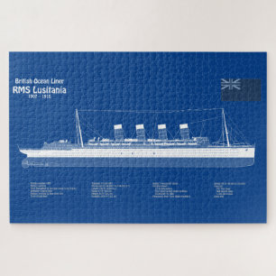 RMS Lusitania - Pläne für Schiffskonzepte ABD Puzzle