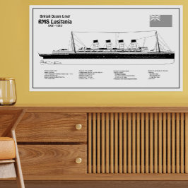 RMS Lusitania - Pläne für Schiffskonzepte BD Fotodruck