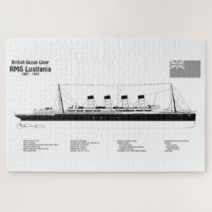 RMS Lusitania - Pläne für Schiffskonzepte BD Puzzle