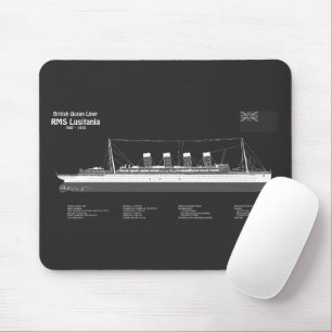 RMS Lusitania - Pläne für Schiffskonzepte PBD Mousepad