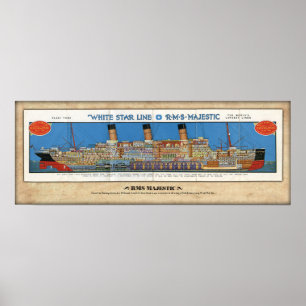 RMS Majestic Cut Away Poster