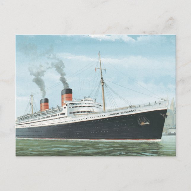 RMS Queen Elizabeth Sailing Postkarte (Vorderseite)