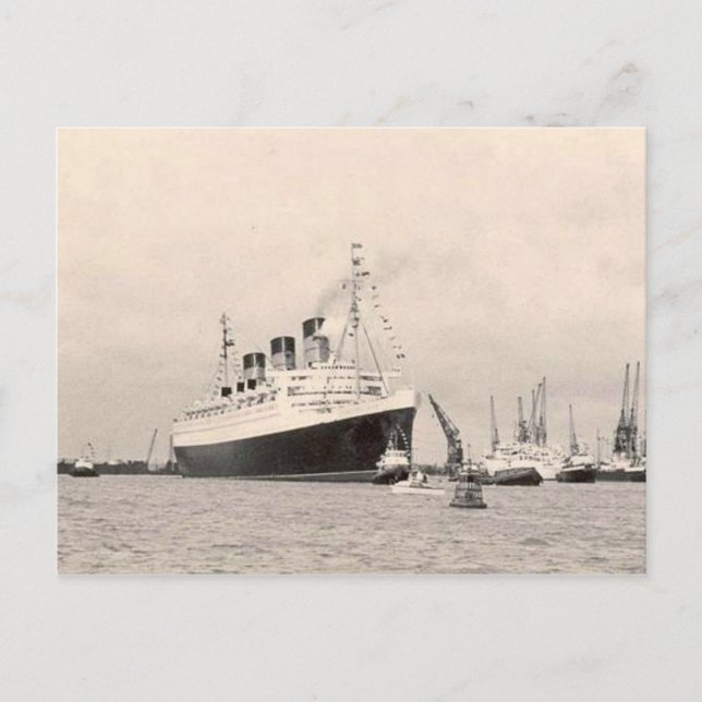 RMS Queen Mary Maiden Voyage PostCard Postkarte (Vorderseite)
