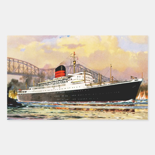 RMS Saxonia Rechteckiger Aufkleber (Vorderseite)