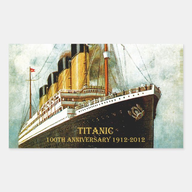 RMS Titanic 100 Jahre Rechteckiger Aufkleber (Vorderseite)