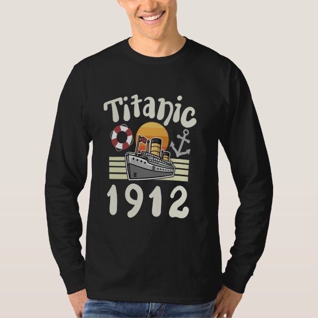 RMS Titanic 1912 Retro Nautical Cruise Ship Men Wo T-Shirt (Vorderseite)