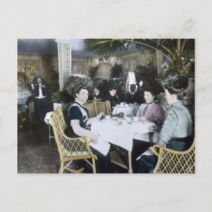RMS Titanic 1. Klasse Passagiere genießen Luxus Postkarte