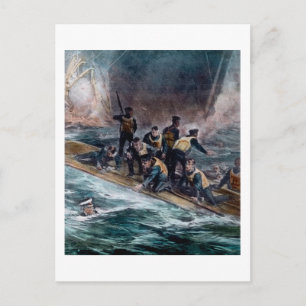 RMS Titanic Besatzung entkommt, Behemoth sinkt Postkarte