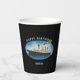 RMS Titanic Black Birthday Paper Cups Pappbecher