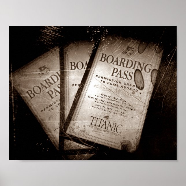 RMS Titanic Boarding Passes Poster (Vorne)