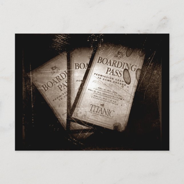 RMS Titanic Boarding Passes Postkarte (Vorderseite)