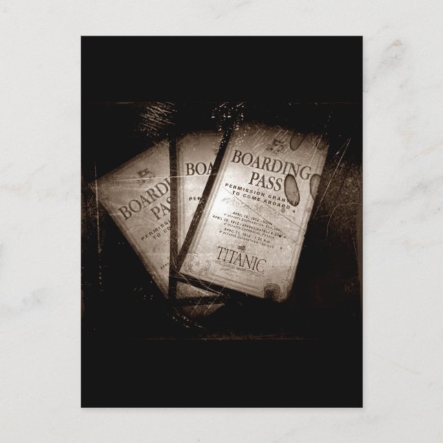 RMS Titanic Boarding Passes Postkarte (Vorderseite)